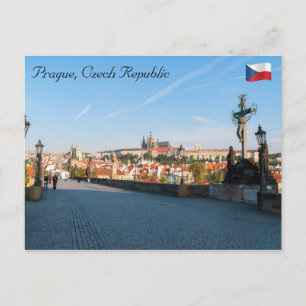 View of the Castle from Charles bridge in Prague Postcard