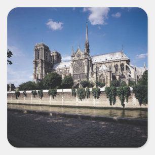 View of the Cathedral from the Seine, 1163-1345 Square Sticker