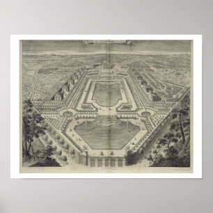 View of the Chateau and Park at Marly, engraved by Poster
