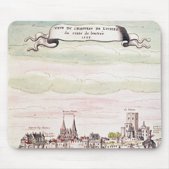 View of the Chateau de Loches, 1699 Mouse Pad (Front)