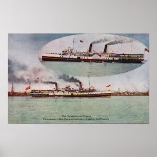 View of the Chippewa and Corona Steamers Poster