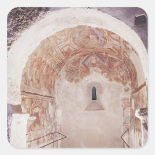 View of the choir with frescoes square sticker