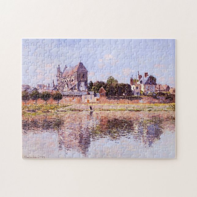 View of the Church at Vernon Monet Fine Art Jigsaw Puzzle (Horizontal)