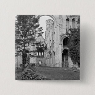 View of the church interior, c.1052-67 15 cm square badge