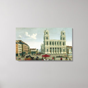 View of the Church of Saint-Sulpice Canvas Print