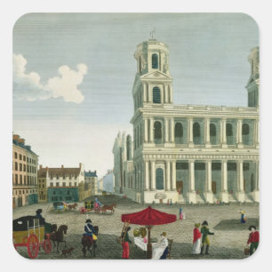 View of the Church of Saint-Sulpice Square Sticker
