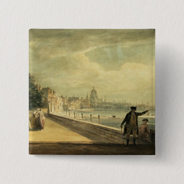 View of the City 15 Cm Square Badge (Front)