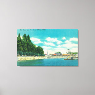 View of the City Beach and Pier Canvas Print