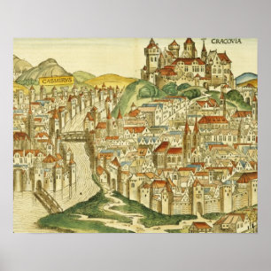 View of the city of Cracow (Kracow), from the Nure Poster
