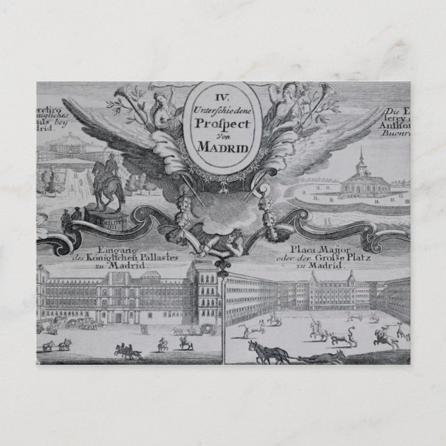 View of the city of Madrid Postcard (Front)