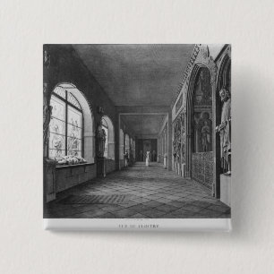 View of the cloister, Musee des Monuments 15 Cm Square Badge