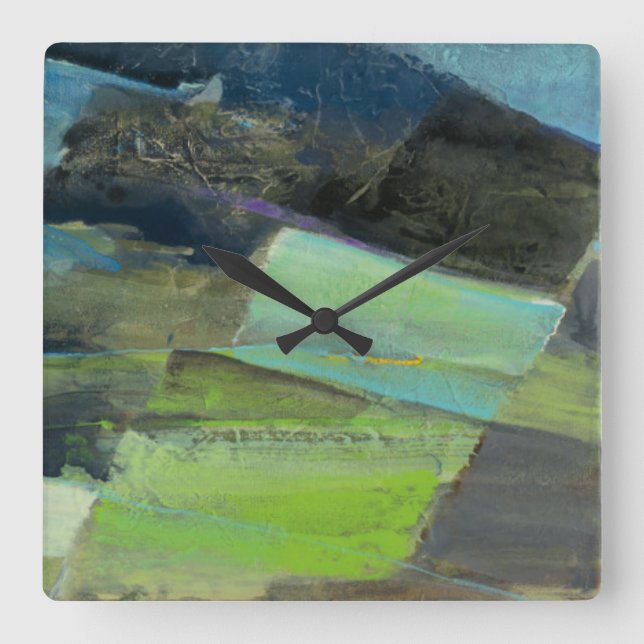 View of the Coast II | Abstract Print Square Wall Clock (Front)