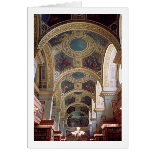 View of the coffered Library ceiling with gilded s (Front)