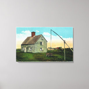 View of the Coffin House, Oldest on the Island Canvas Print