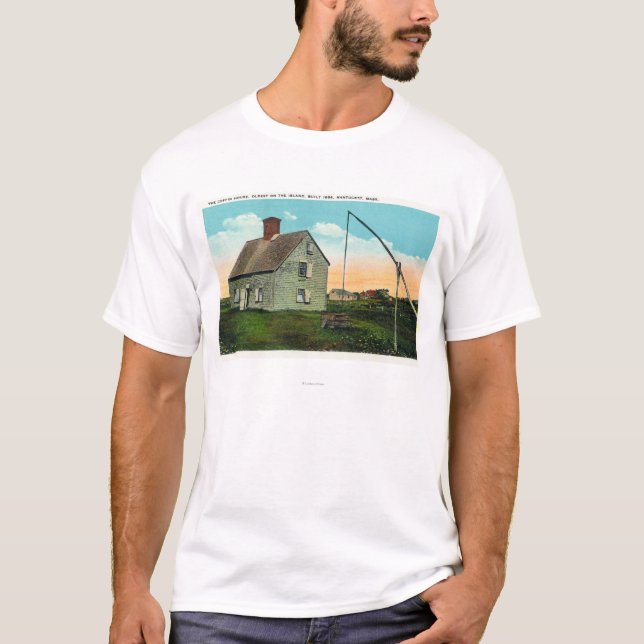 View of the Coffin House, Oldest on the Island T-Shirt (Front)