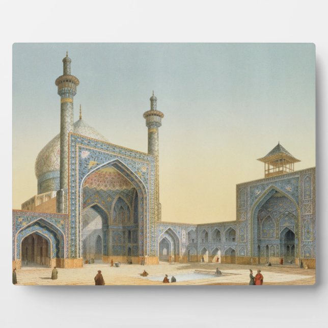 View of the Courtyard of the Mesdjid-i-Shah, Isfah Plaque (Front)