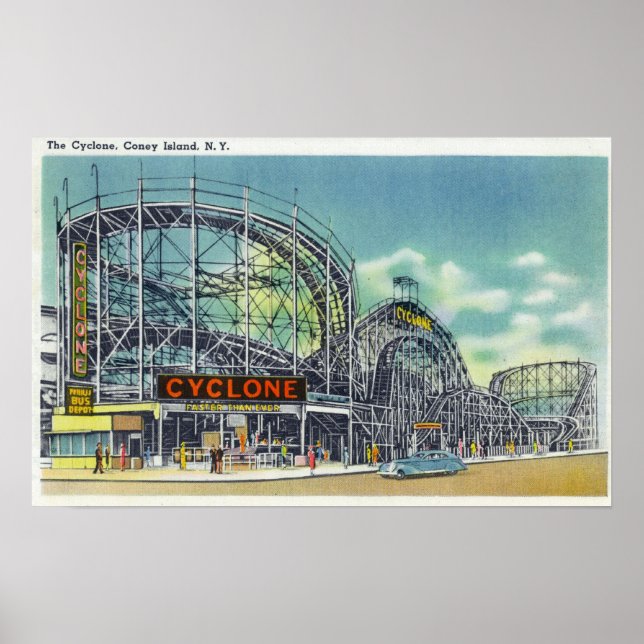 View of the Cyclone Rollercoaster # 2 Poster (Front)