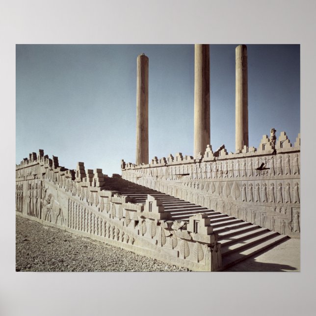 View of the east staircase of the Apadana Poster (Front)