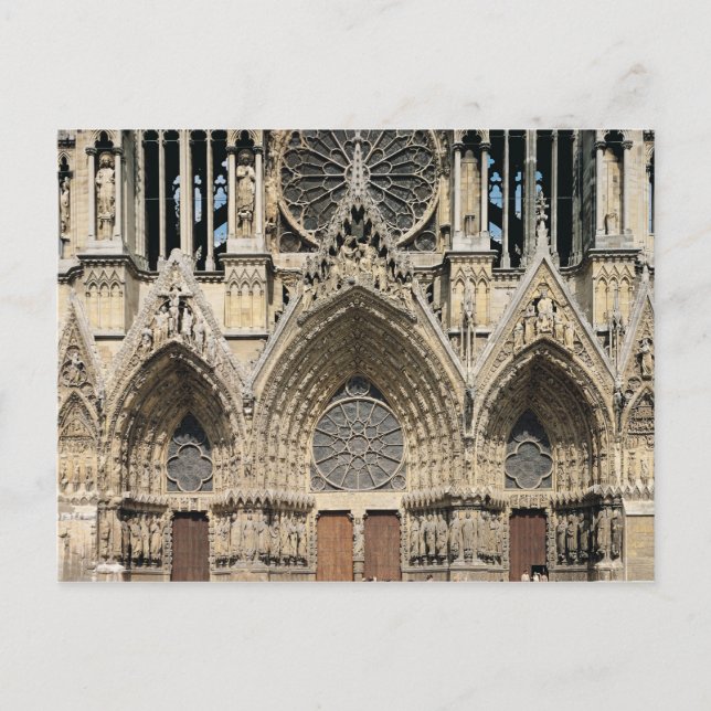 View of the facade, 13th-14th century postcard (Front)