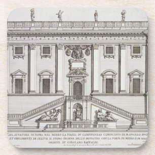 View of the facade of Palazzo Senatorio in Piazza Coaster