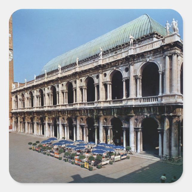 View of the facade of the Basilica Palladiana Square Sticker (Front)