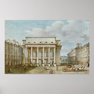 View of the Facade of the Theatre Italien Poster