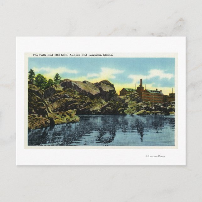 View of the Falls and Old Man Postcard (Front)