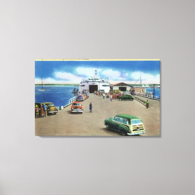 View of the Ferry at the Pier Canvas Print (Front)