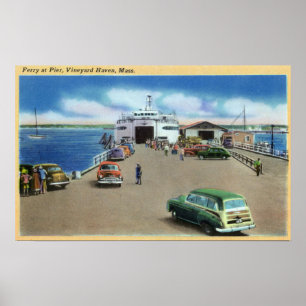 View of the Ferry at the Pier Poster