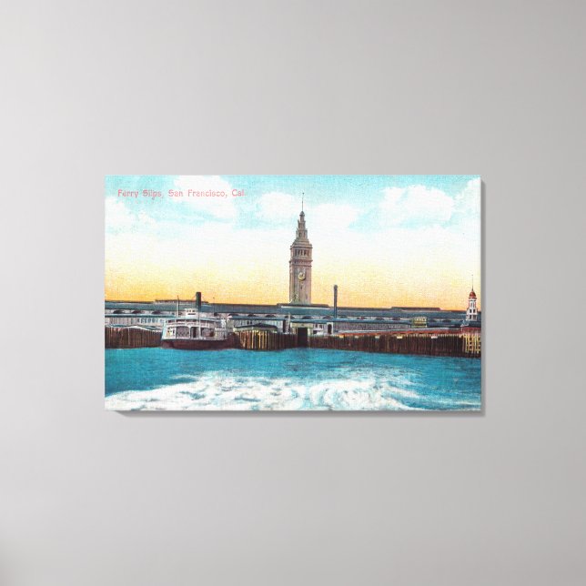 View of the Ferry Slips and Tower Canvas Print (Front)