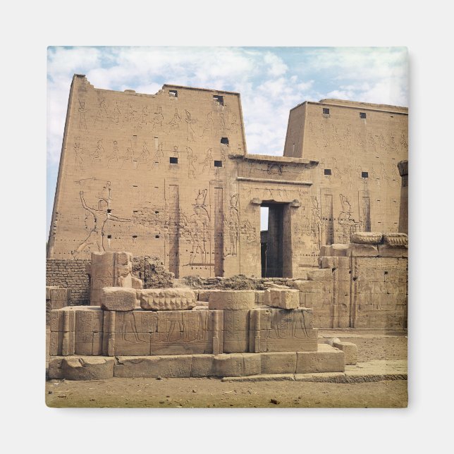 View of the first pylon of the Temple of Horus Magnet (Front)