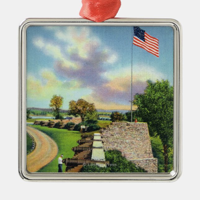 View of the Flag Bastion and South Wall Metal Tree Decoration (Front)