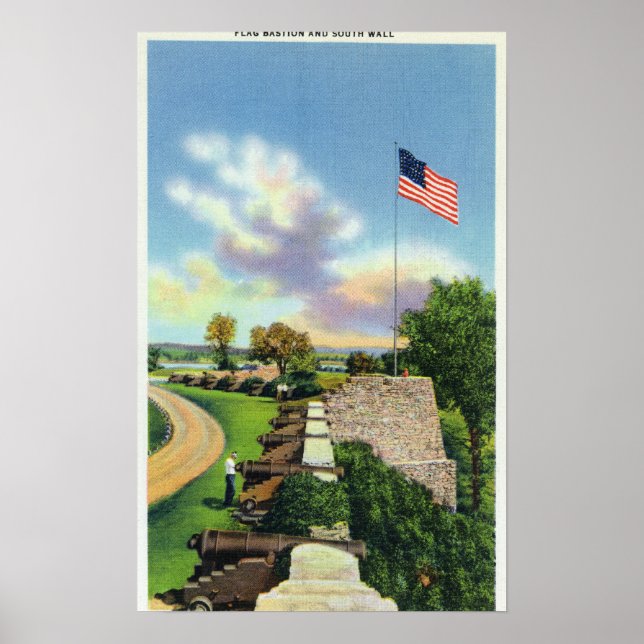 View of the Flag Bastion and South Wall Poster (Front)