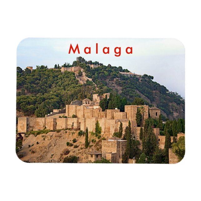 View of the fortress of Alcazaba in Malaga. Magnet (Horizontal)