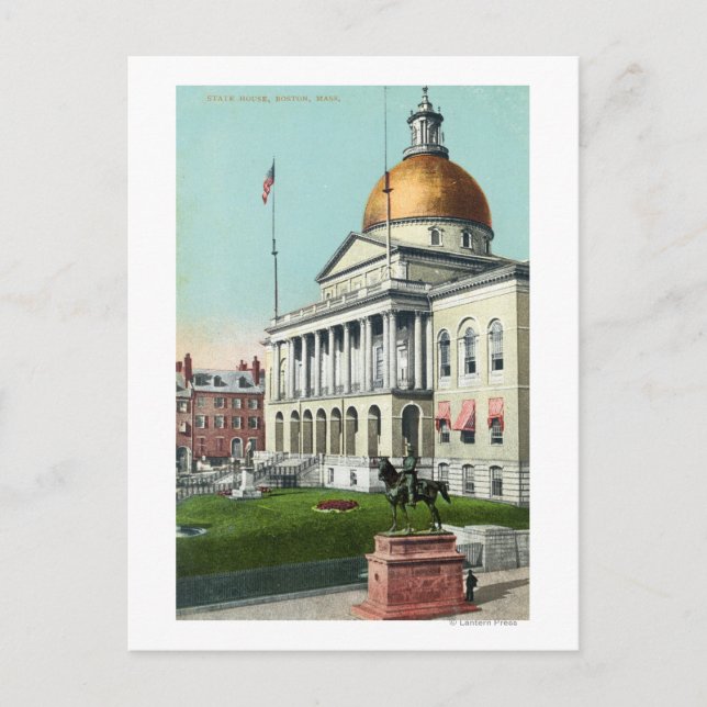 View of the Front Lawn of the State House Postcard (Front)