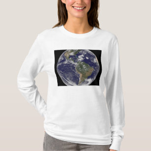 View of the full Earth and four storm systems T-Shirt