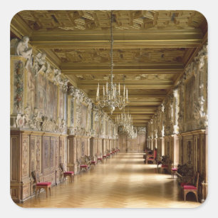 View of the Galerie Francois I, 1528-40 Square Sticker