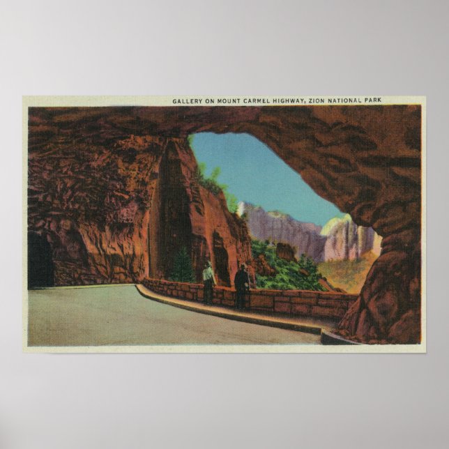 View of the Gallery on Mount Carmel Highway Poster (Front)