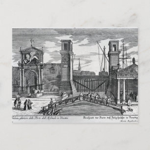View of the gates at the entrance to Arsenal Postcard