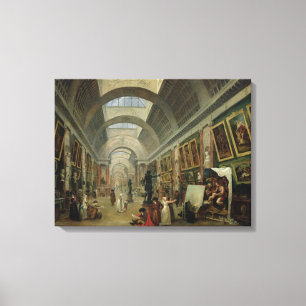 View of the Grand Gallery of the Louvre, 1796 Canvas Print