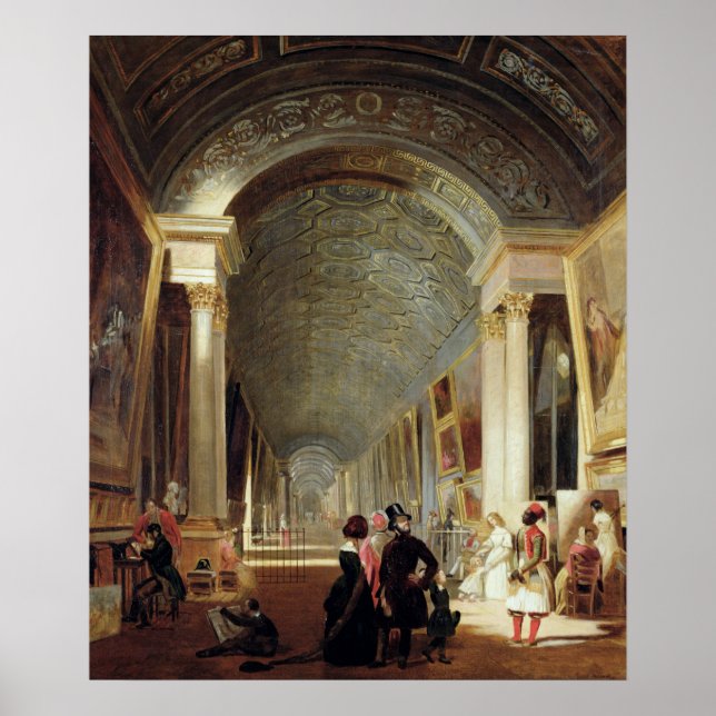 View of the Grande Galerie of the Louvre, 1841 Poster (Front)