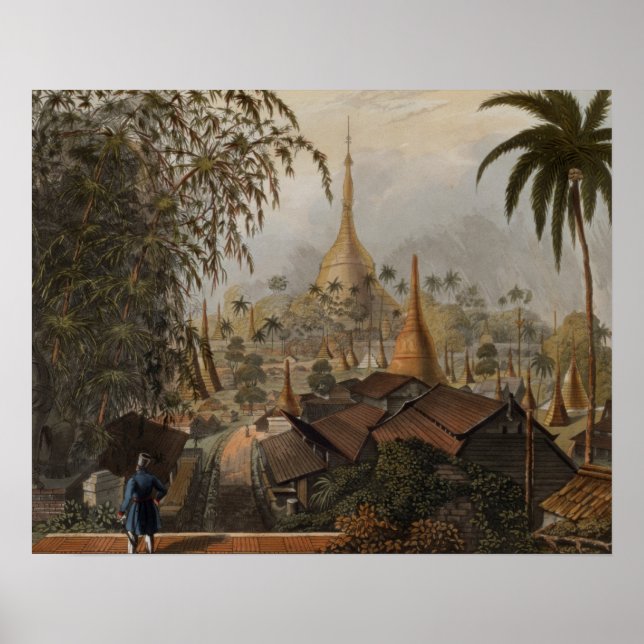 View of the Great Dagon Pagoda and Adjacent Scener Poster (Front)