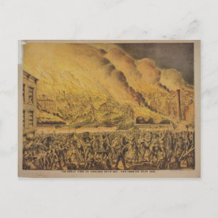 View of the Great Fire of Chicago Postcard