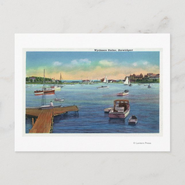 View of the Harwichport Wychmere Harbour Postcard (Front)