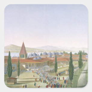View of the Inner Courtyard of the Seraglio, Topka Square Sticker