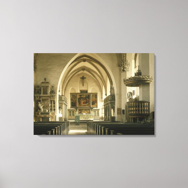 View of the interior of the church with canvas print (Front)