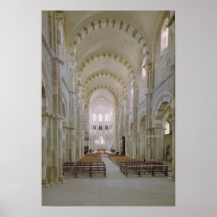 View of the interior of the nave, c.1120-50 poster