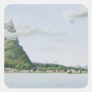 View of the Island of Bora Bora, from 'Voyage auto Square Sticker