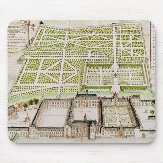 View of the Jesuit College in La Fleche, 1655 Mouse Pad (Front)