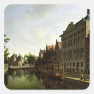 View of the Kloveniersburgwal in Amsterdam Square Sticker